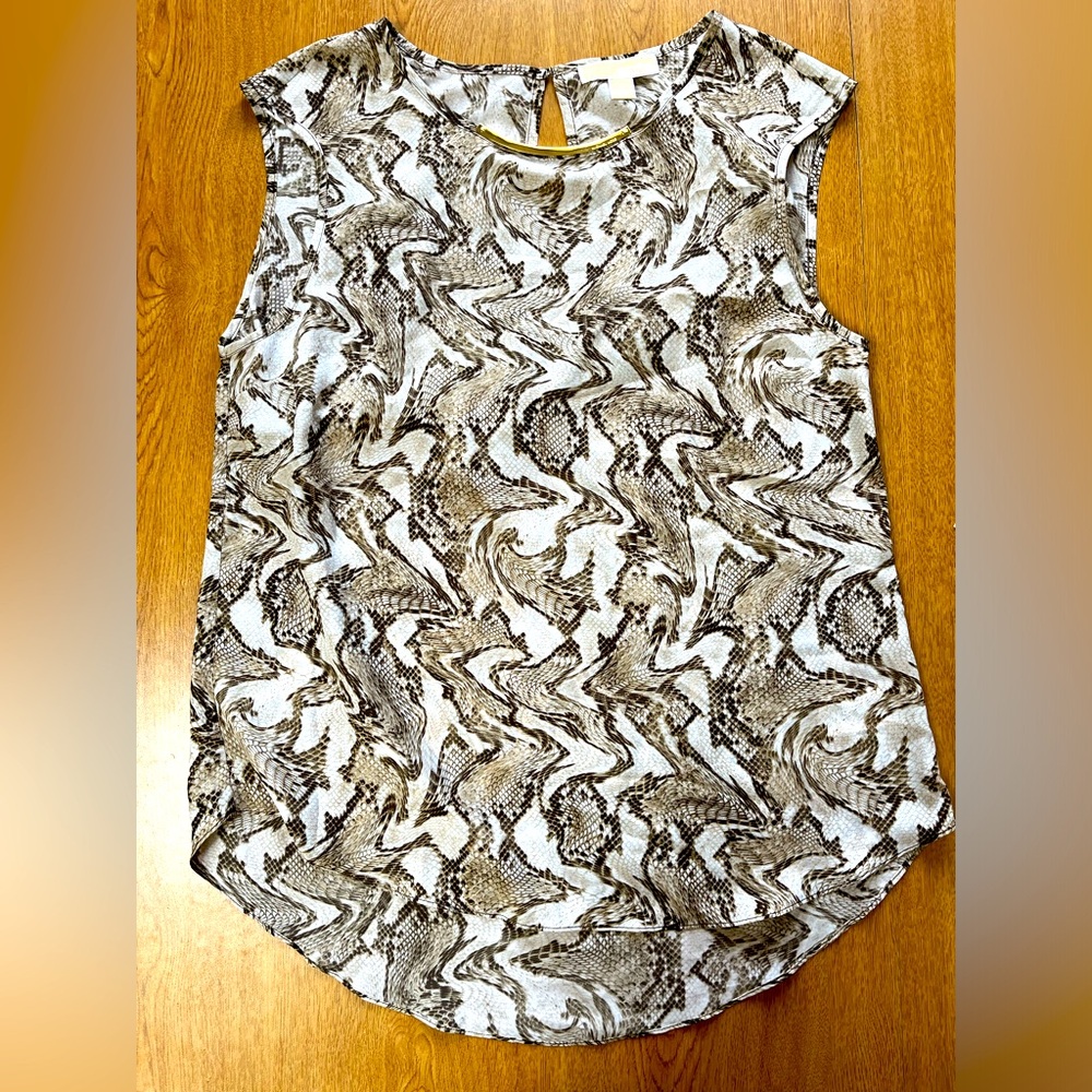 Michael Michael Kors Snakeskin Print Sleeveless Blouse